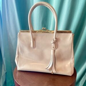 Italian pink patent leather handbag